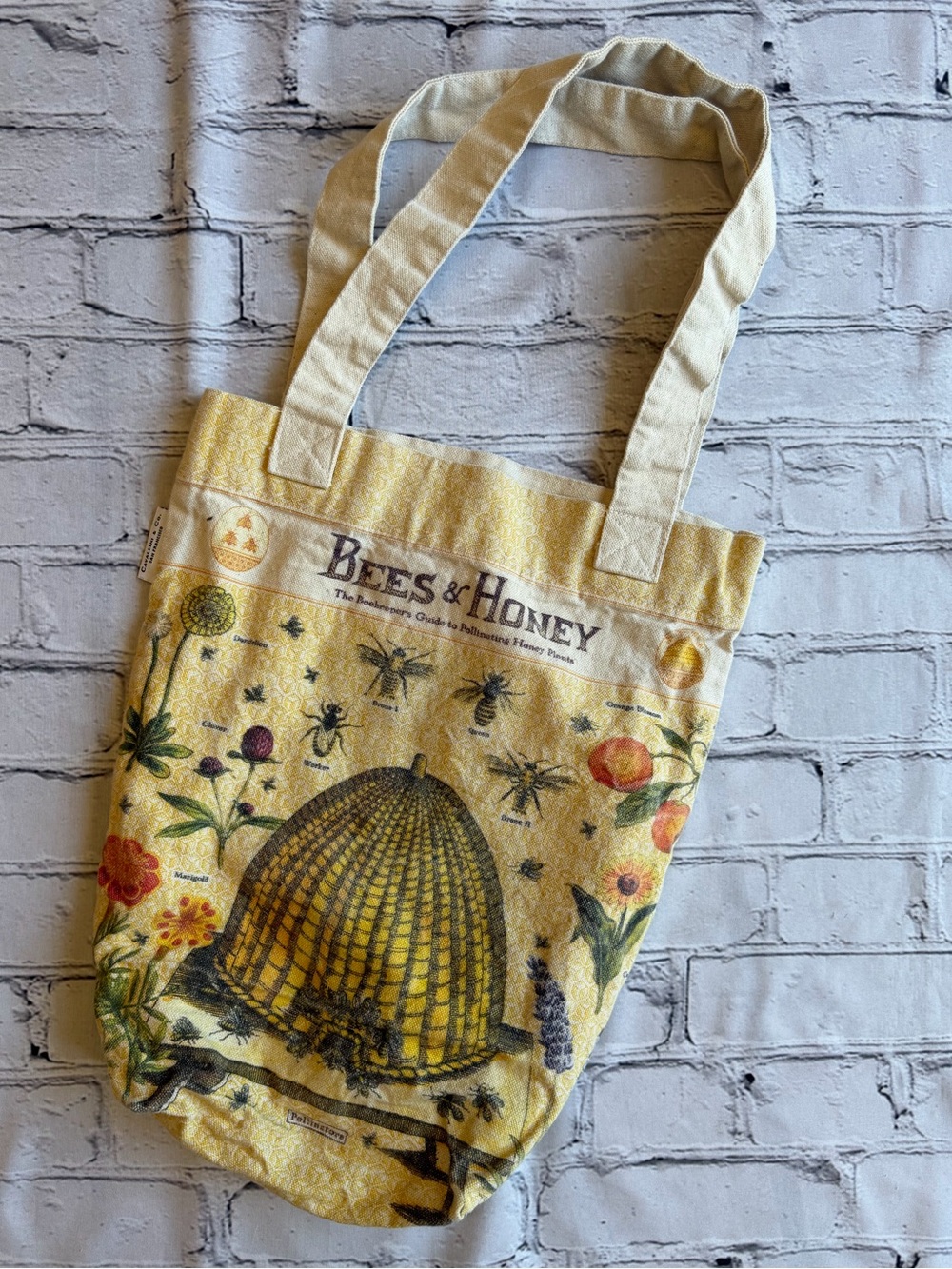 Bees Honey Pollination Canvas Tote Bag Purse Cavallini & Co. Plants Gardening